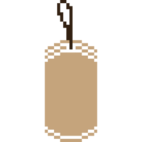 Pixel art blank label paper tag png