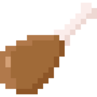 Pixel art roasted chicken drum stick icon png