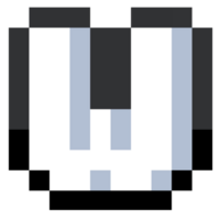 Pixel Letter W With Black Line. png