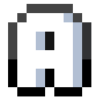 Pixel Letter A With Black Line. png