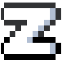 Pixel Letter Z With Black Line. png