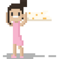 Pixel art woman character with hankle png