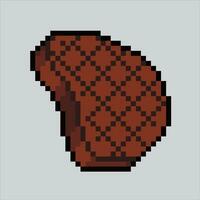 Pixel art illustration Steak. Pixelated Steak. Steak meat food icon pixelated for the pixel art game and icon for website and video game. old school retro. vector