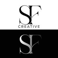 sF initial logo design vector