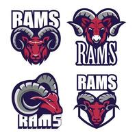 Rams esport logo design template, Goat logo vector illustration