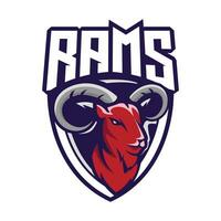 Rams esport logo design template, Goat logo vector illustration