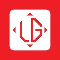 creativo sencillo inicial monograma lg logo diseños vector