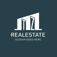 Initial TZ logo for real estate with simple building icon design ideas vector