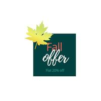 Autumn sell sticker with maple leaves.Floral foliage sale design vector element