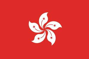 Hong Kong national flag.Hong Kong flag in the proper ratio vector