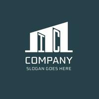 Initial IC logo for real estate with simple building icon design ideas vector