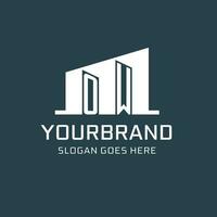 Initial OW logo for real estate with simple building icon design ideas vector