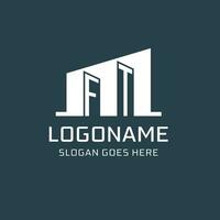 Initial FT logo for real estate with simple building icon design ideas vector