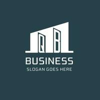 Initial QB logo for real estate with simple building icon design ideas vector