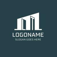 Initial LT logo for real estate with simple building icon design ideas vector