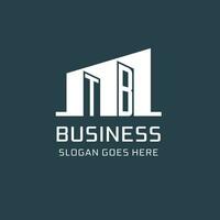 Initial TB logo for real estate with simple building icon design ideas vector