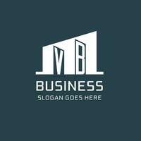 Initial VB logo for real estate with simple building icon design ideas vector