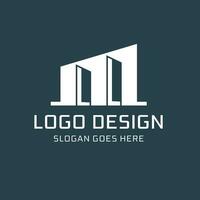 Initial LL logo for real estate with simple building icon design ideas vector