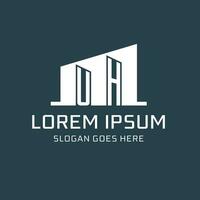 Initial UH logo for real estate with simple building icon design ideas vector