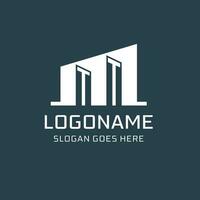 Initial TT logo for real estate with simple building icon design ideas vector