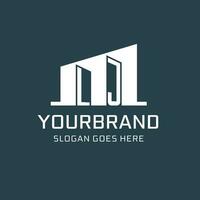 Initial LJ logo for real estate with simple building icon design ideas vector