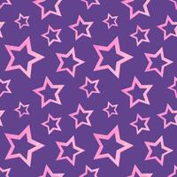 Seamless pattern with pink star earrings. Nostalgic vibe of the 2000s. Vector illustration in cartoon style, garish vector