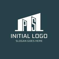 inicial PD logo para real inmuebles con sencillo edificio icono diseño ideas vector