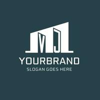 Initial VJ logo for real estate with simple building icon design ideas vector