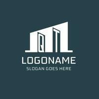 Initial QT logo for real estate with simple building icon design ideas vector