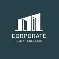 Initial LD logo for real estate with simple building icon design ideas vector