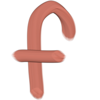 rosado 3d minúsculas letras, alfabeto F png