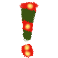 Exclamation Mark, Red , green and yellow , Christmas png