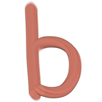 Pink 3d lowercase letters, Alphabet b png