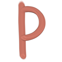 rosa 3d minuscolo lettere, alfabeto p png