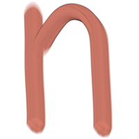 Pink 3d lowercase letters, Alphabet n png