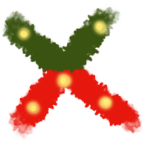 moltiplicare, rosso , verde e giallo , Natale png