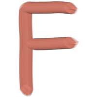 rosado 3d mayúscula letras, alfabeto F png