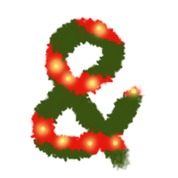 ampersand, rojo , verde y amarillo , Navidad png