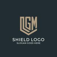 Initial GM logo shield guard shapes logo idea vector