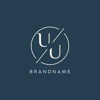 Initial letter UU logo monogram with circle line style vector