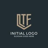 Initial TF logo shield guard shapes logo idea vector