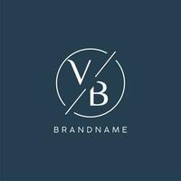 Initial letter VB logo monogram with circle line style vector