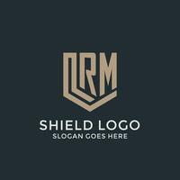Initial RM logo shield guard shapes logo idea vector