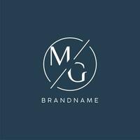Initial letter MG logo monogram with circle line style vector