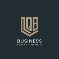 Initial QB logo shield guard shapes logo idea vector