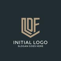 Initial DF logo shield guard shapes logo idea vector