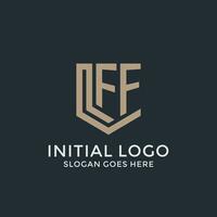 Initial FF logo shield guard shapes logo idea vector