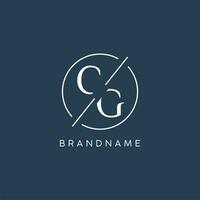 Initial letter CG logo monogram with circle line style vector
