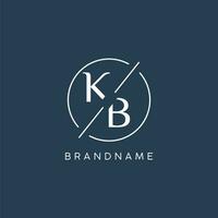 Initial letter KB logo monogram with circle line style vector