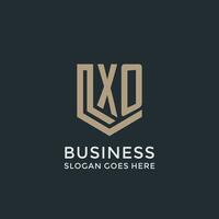 Initial XO logo shield guard shapes logo idea vector
